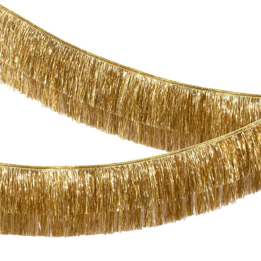 Meri Meri Gold Tinsel Fringe Garland Birthday Party Holiday ONE LEFT NWT